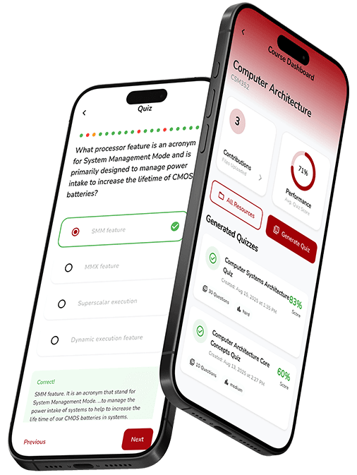 Althea mobile app showing AI Quiz feature