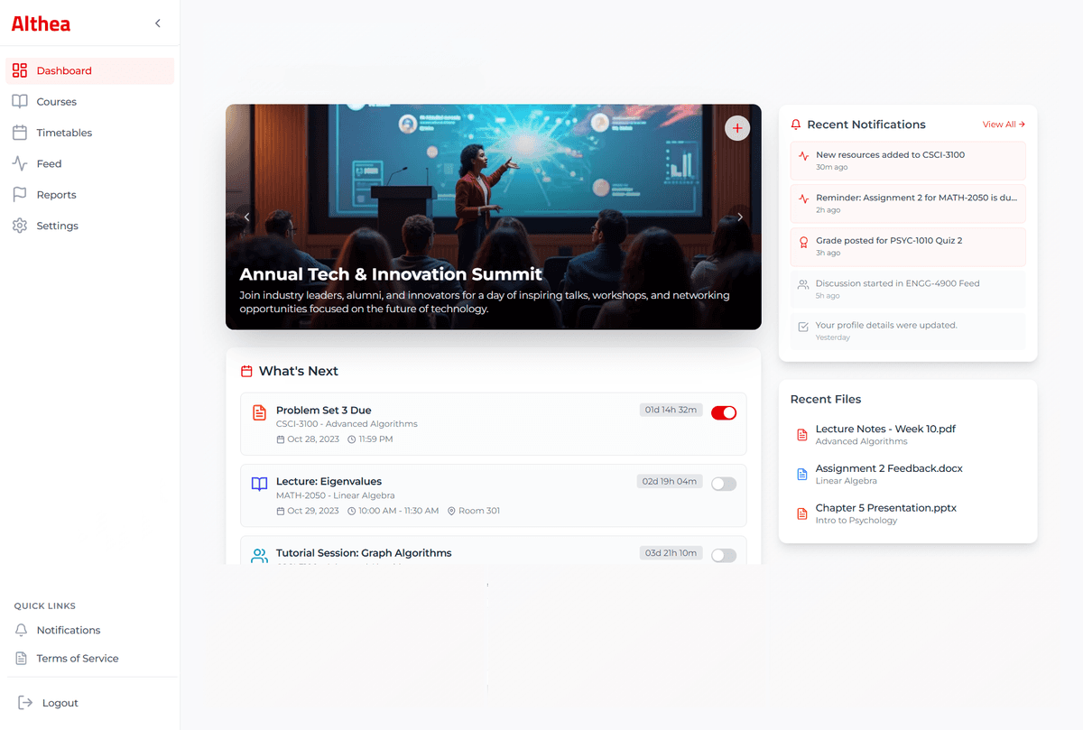 Althea Dashboard Feature